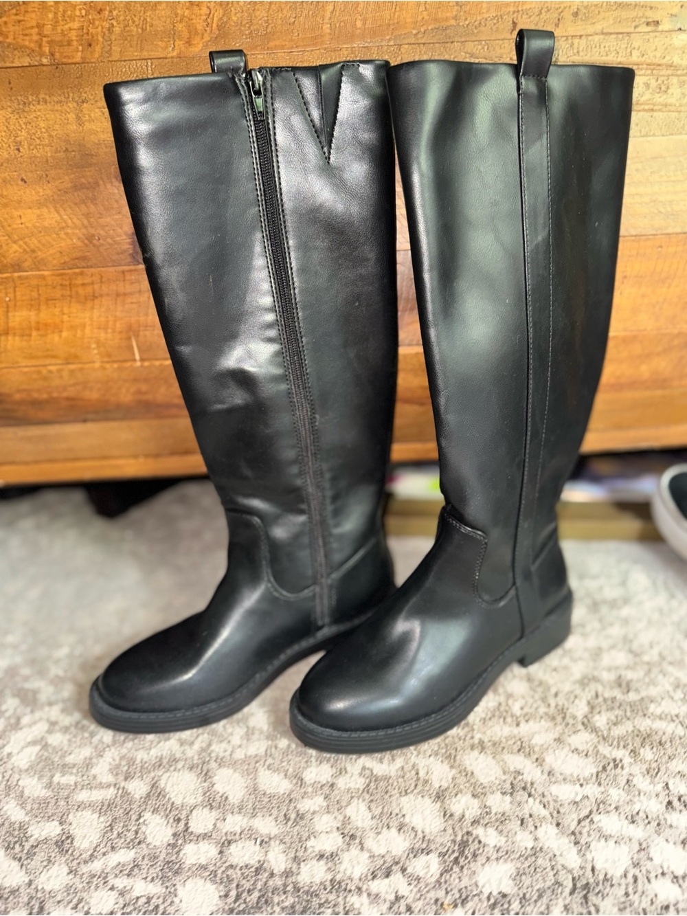 Classic Black Knee-High Riding Boots